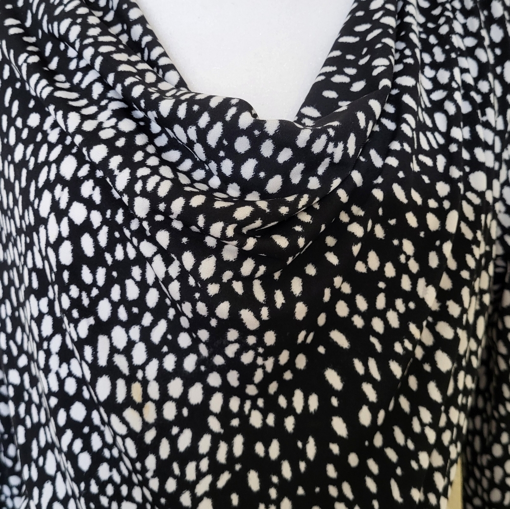 Michael Kors Black and White Ruched Sheath Dress - Picture 2 of 5